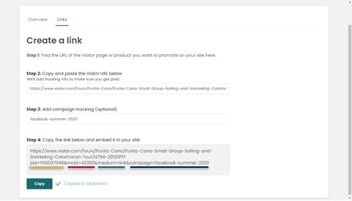 Creating links-tracking parameters