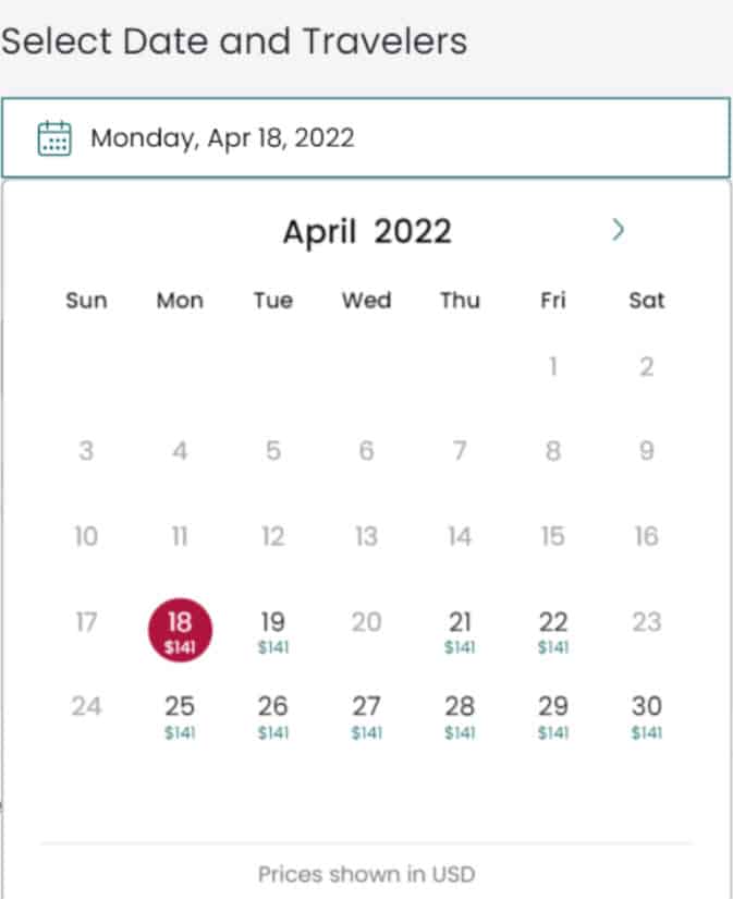 merchant pricing - date+price selection